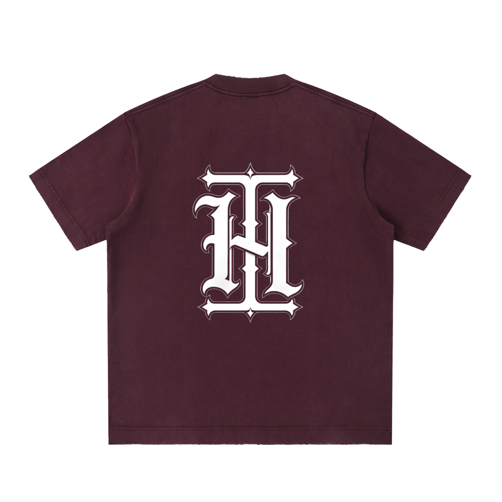 Hollywood Ink Heavyweight Vintage Washed Frayed T-Shirt