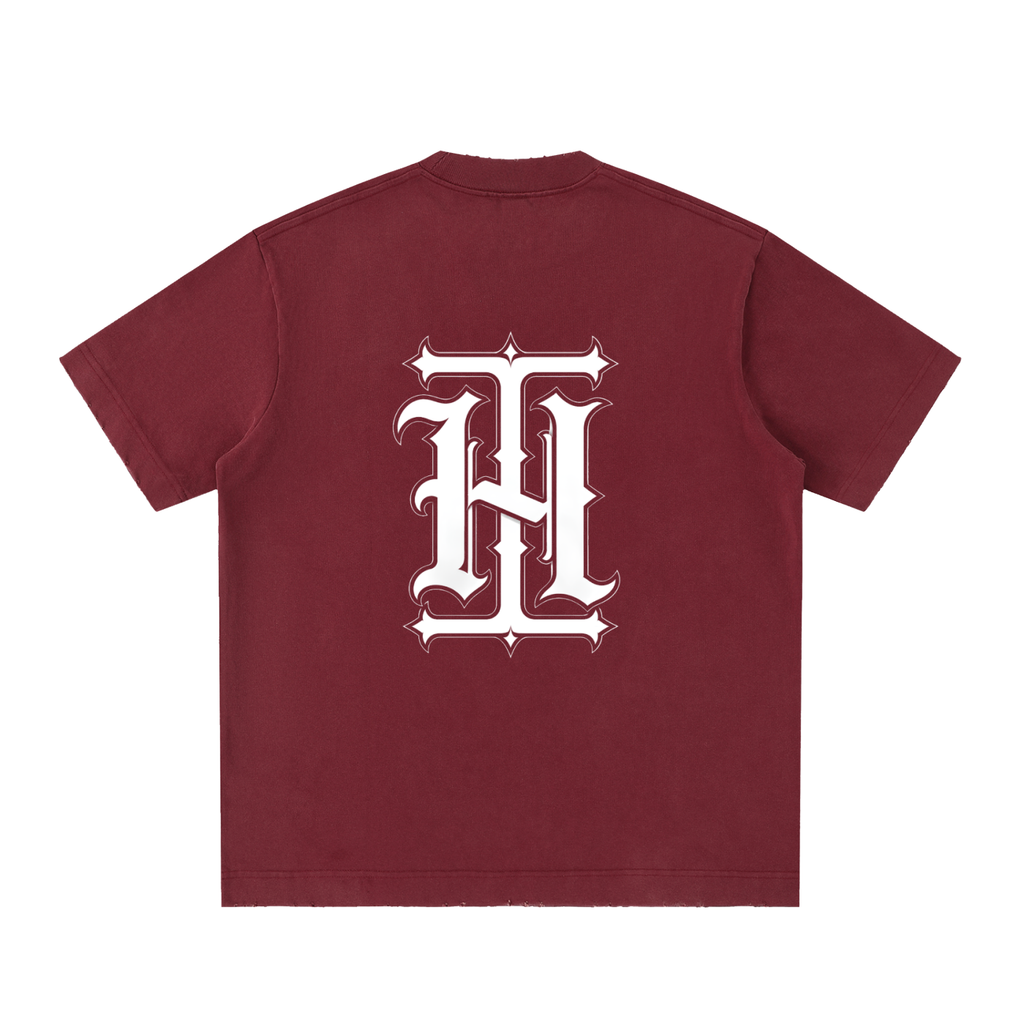 Hollywood Ink Heavyweight Vintage Washed Frayed T-Shirt
