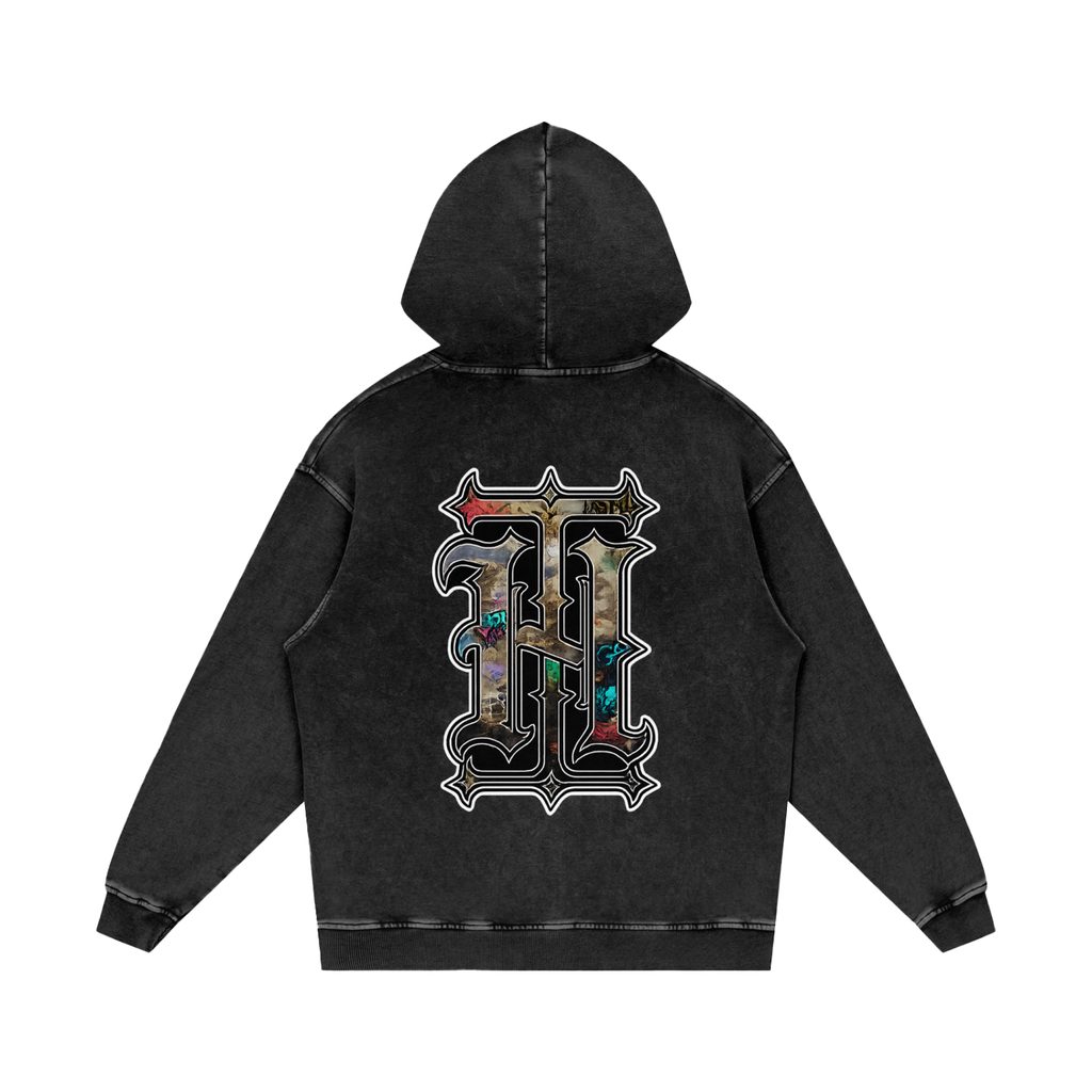 Snow Washed Loose Cotton Hoodie