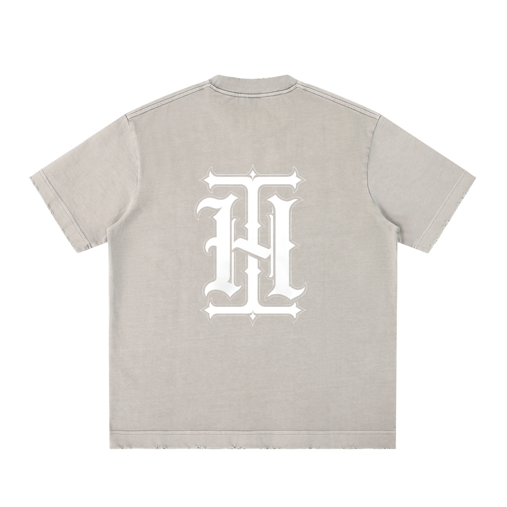 Hollywood Ink Heavyweight Vintage Washed Frayed T-Shirt