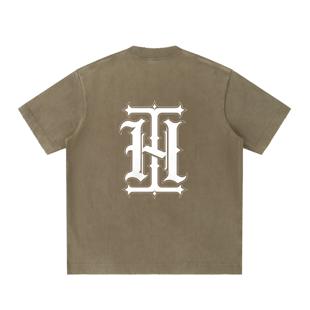 Hollywood Ink Heavyweight Vintage Washed Frayed T-Shirt